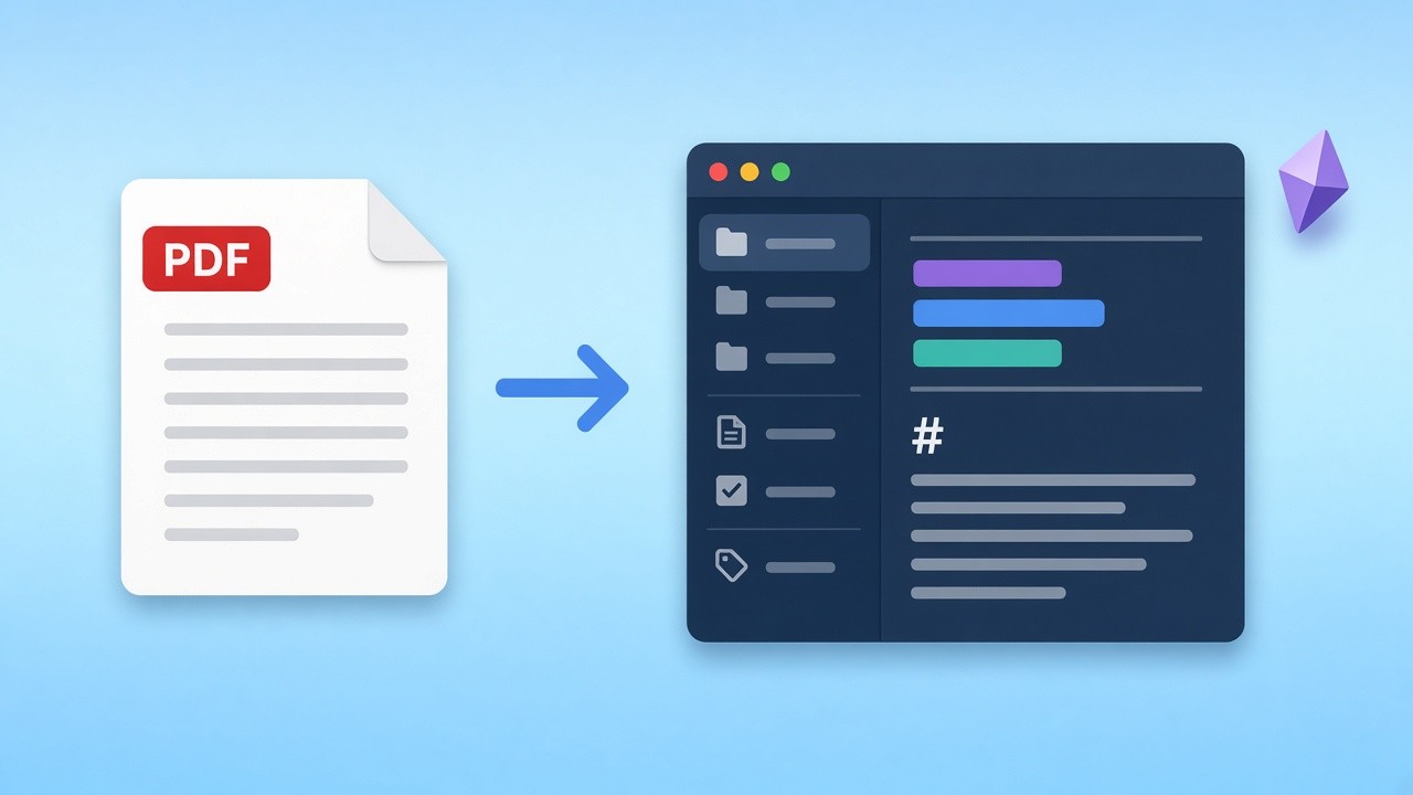 Document card turning into a note inside a dark note-taking app