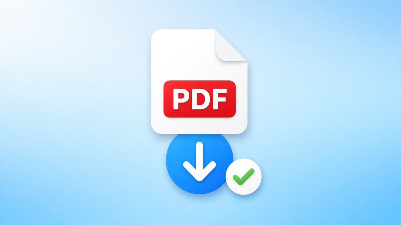 Document file with a download button