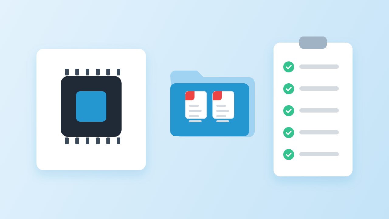 Illustration: one CPU box running three Python libraries on the same three PDFs and a set of table samples