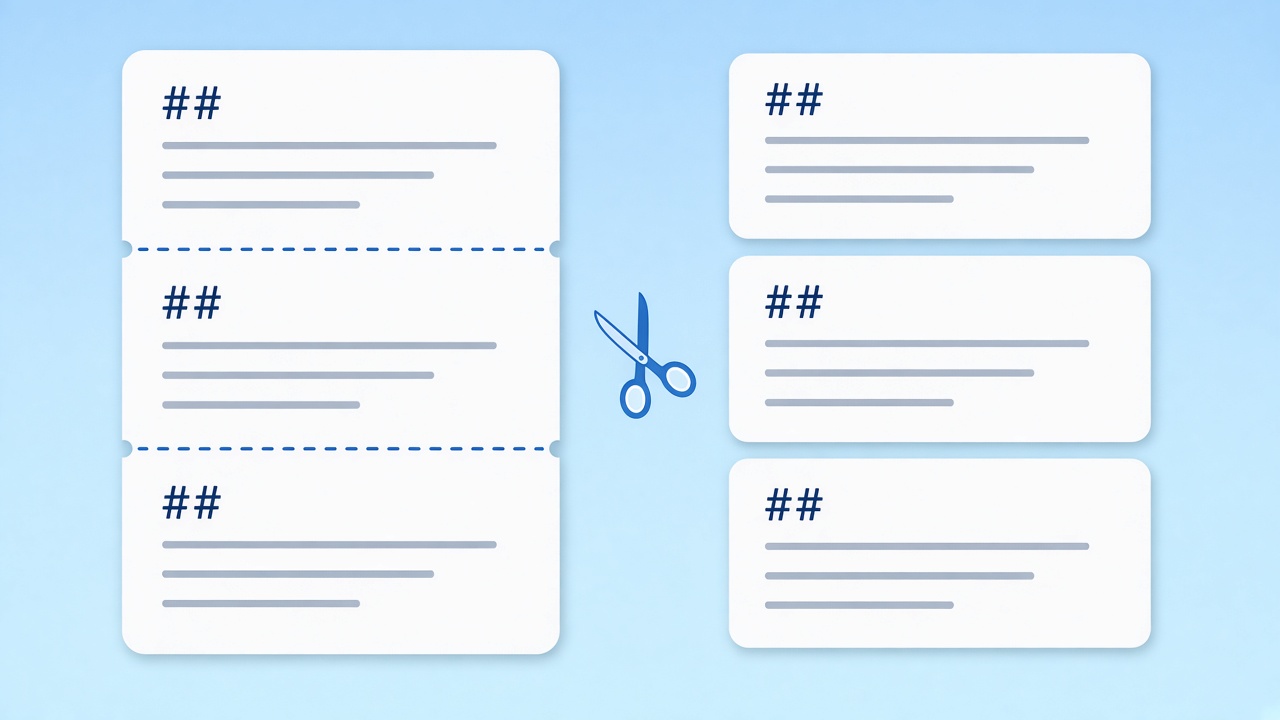 Long Markdown document cut into sections at its headings
