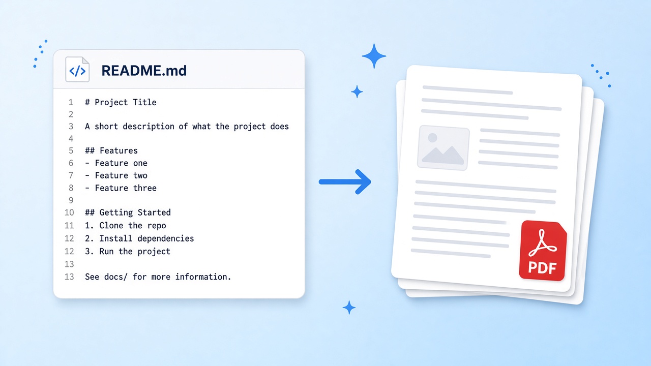 Un fichier README devient une pile de pages imprimées